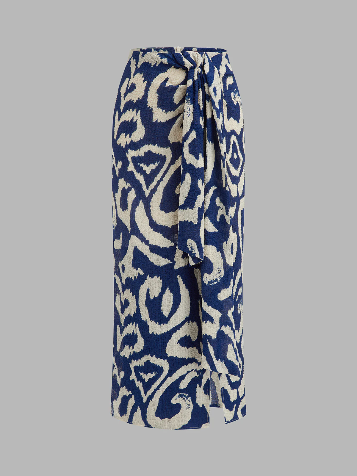 Halter Wrap Top & Abstract Print Skirt Set - Image 4