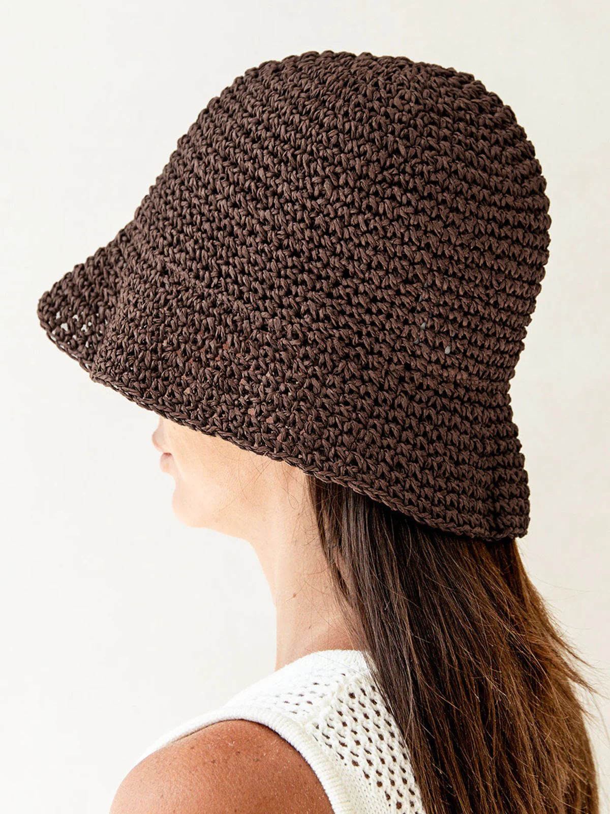 Hand-Crocheted Straw Bucket Hat - Image 2