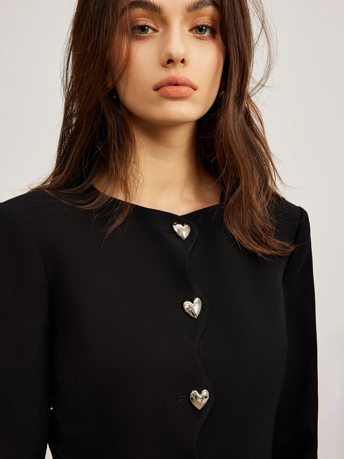 Heart-Button Regular Fit Jacket - Image 2