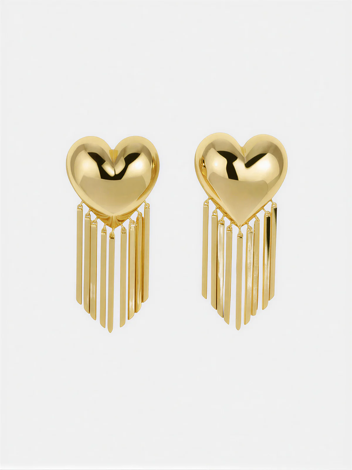 Heart-Shaped Tassel Drop Earrings - Image 3