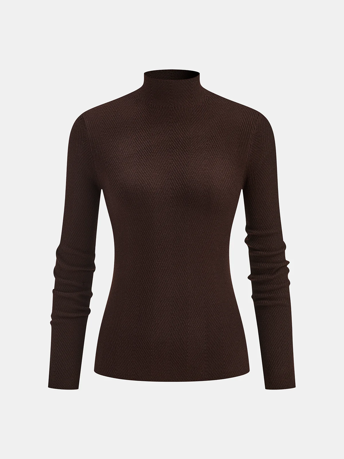 Herringbone Mock Neck Knit Top