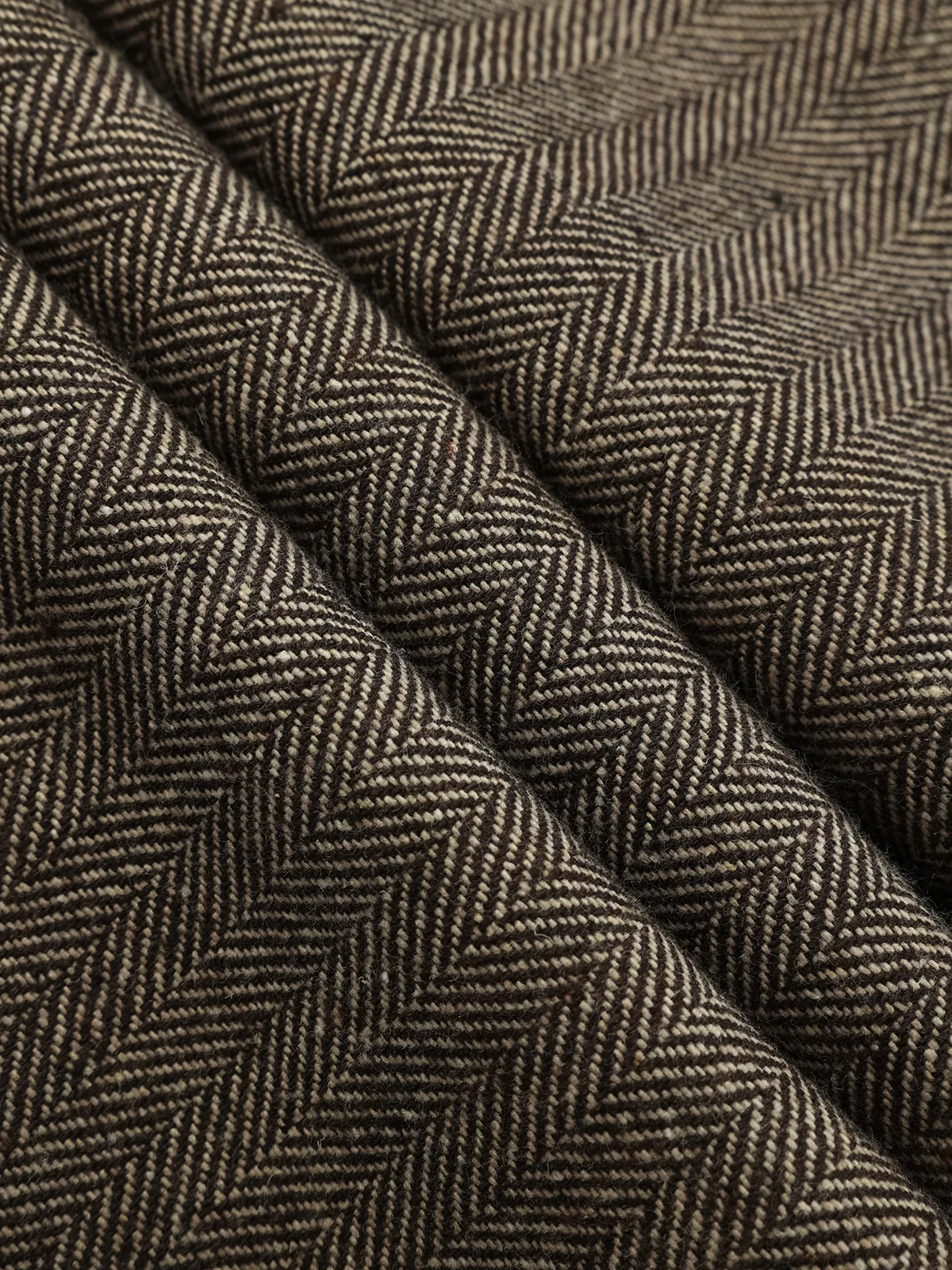 Herringbone Tweed Pleated Straight-Leg Pants - Image 3