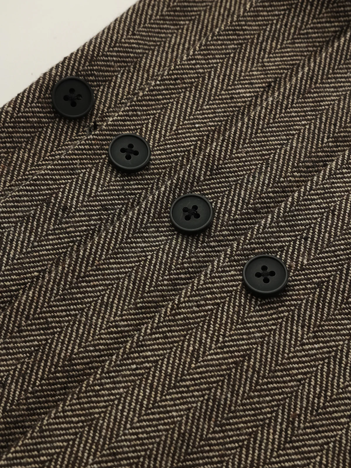 Herringbone Tweed Pleated Straight-Leg Pants - Image 4