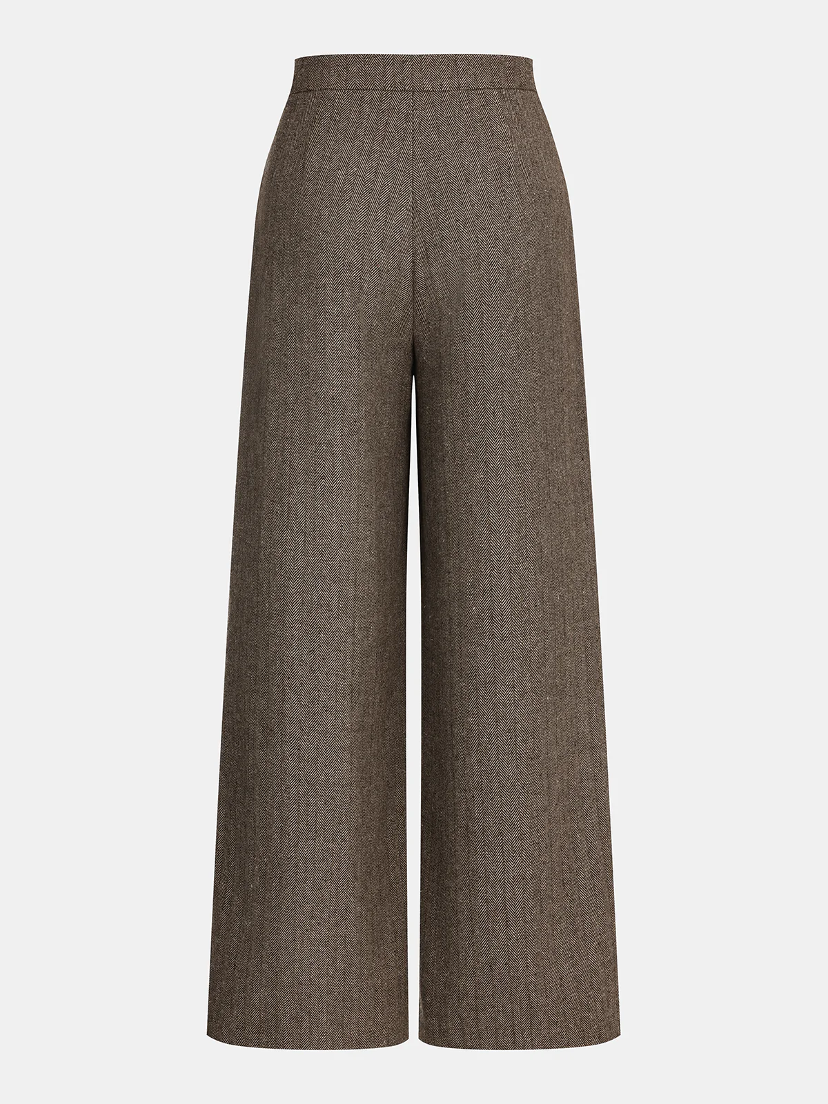 Herringbone Tweed Wide-Leg Pants - Image 2
