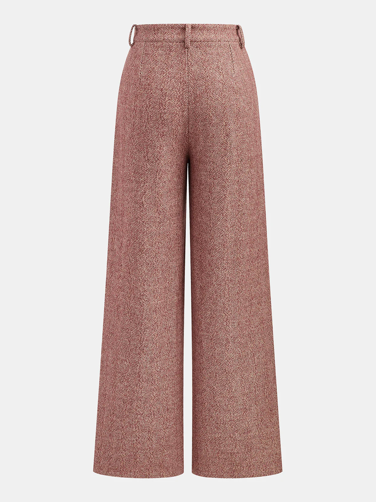 Herringbone Wool-Blend Wide-Leg Pants - Image 2