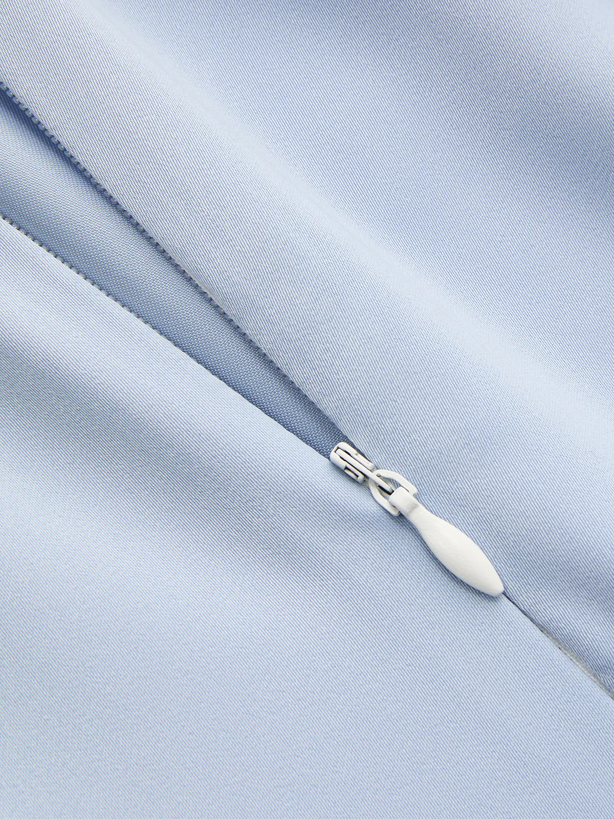 High Neck Satin Cape Sleeve Mini Dress - Image 4