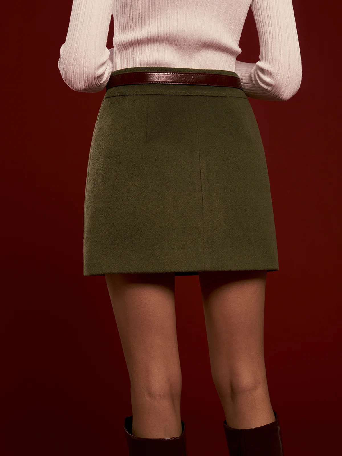 High-Waist A-Line Skirt Without Belt - Image 5