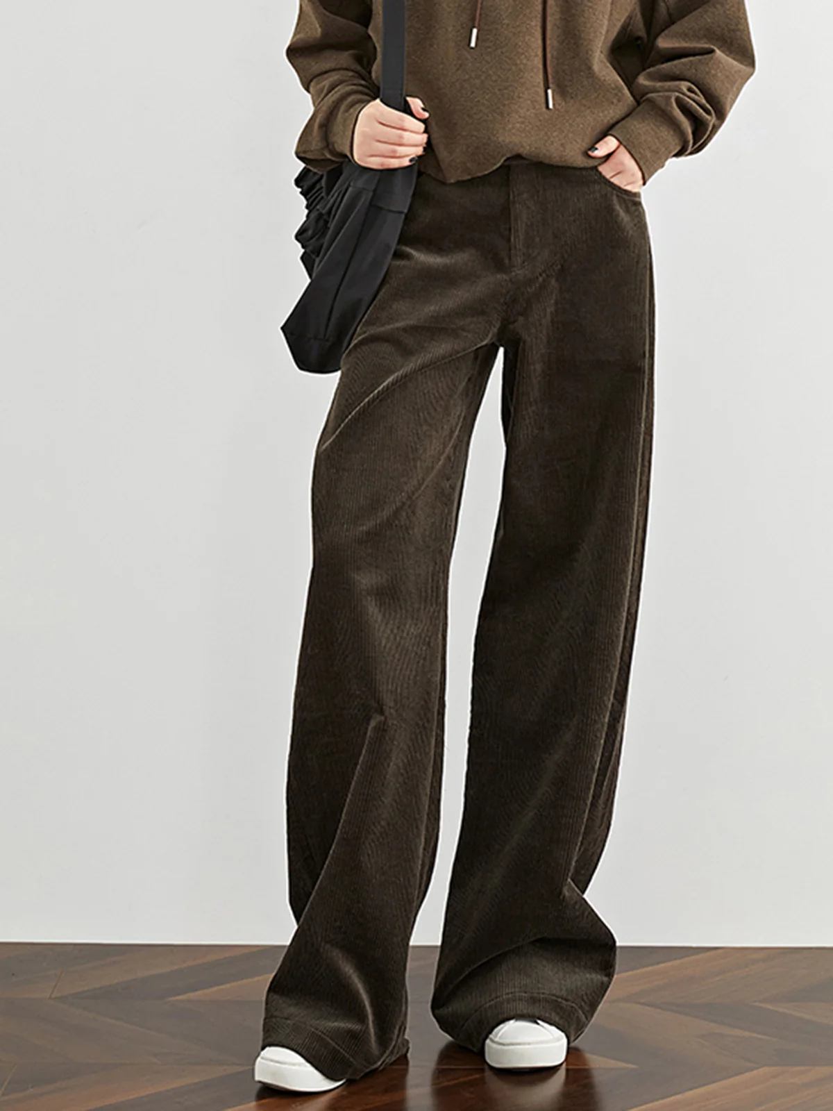 High-Waist Corduroy Draped Pants - Image 5