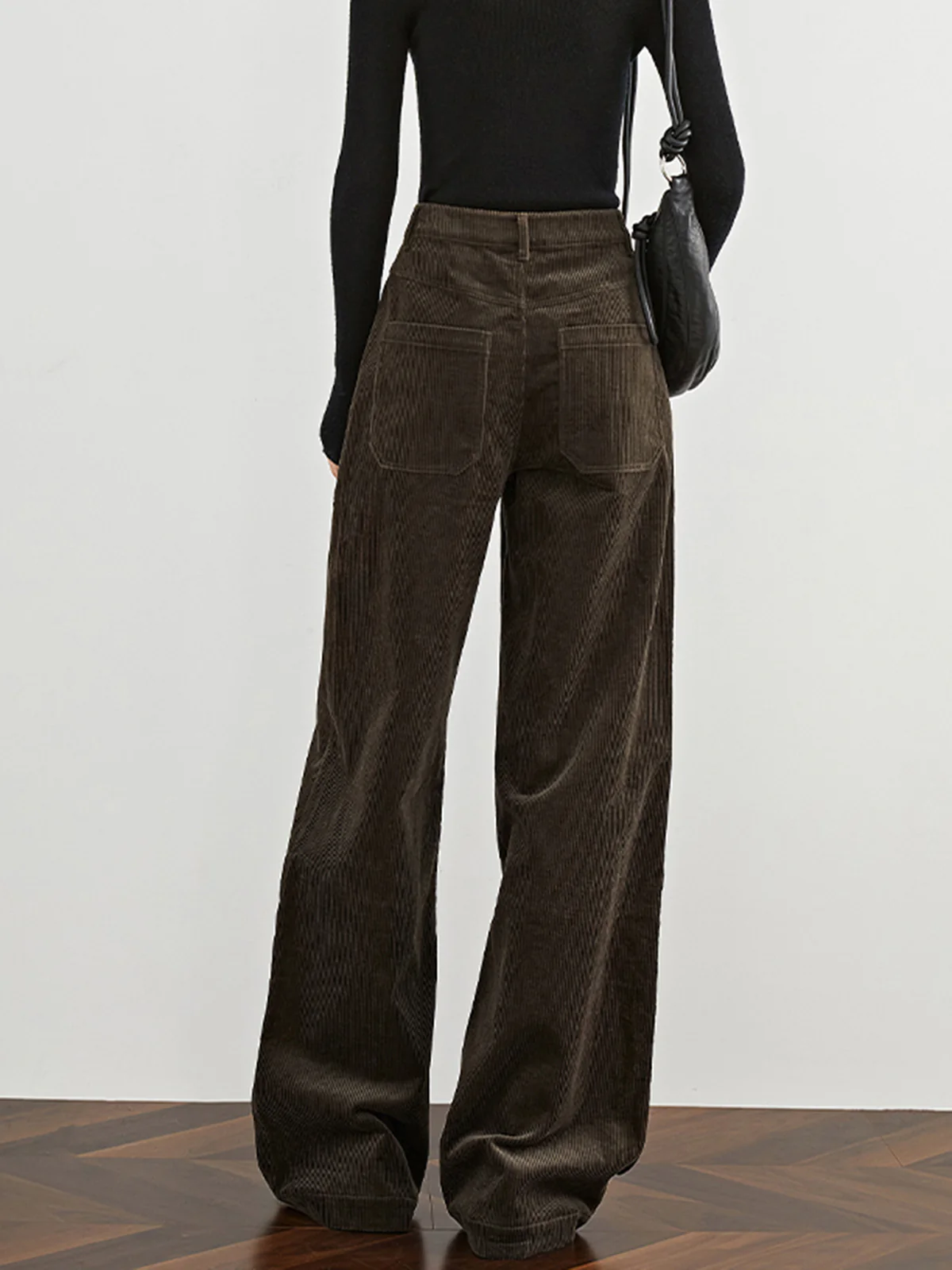 High-Waist Corduroy Draped Pants - Image 6