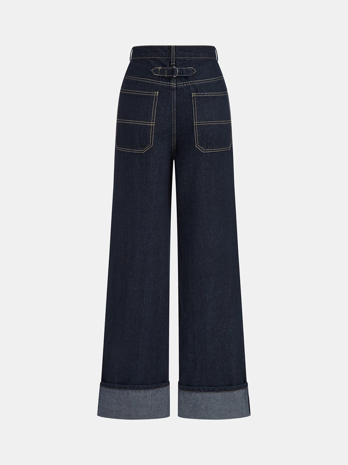 High-Waist Cuffed Wide-Leg Jeans - Image 8