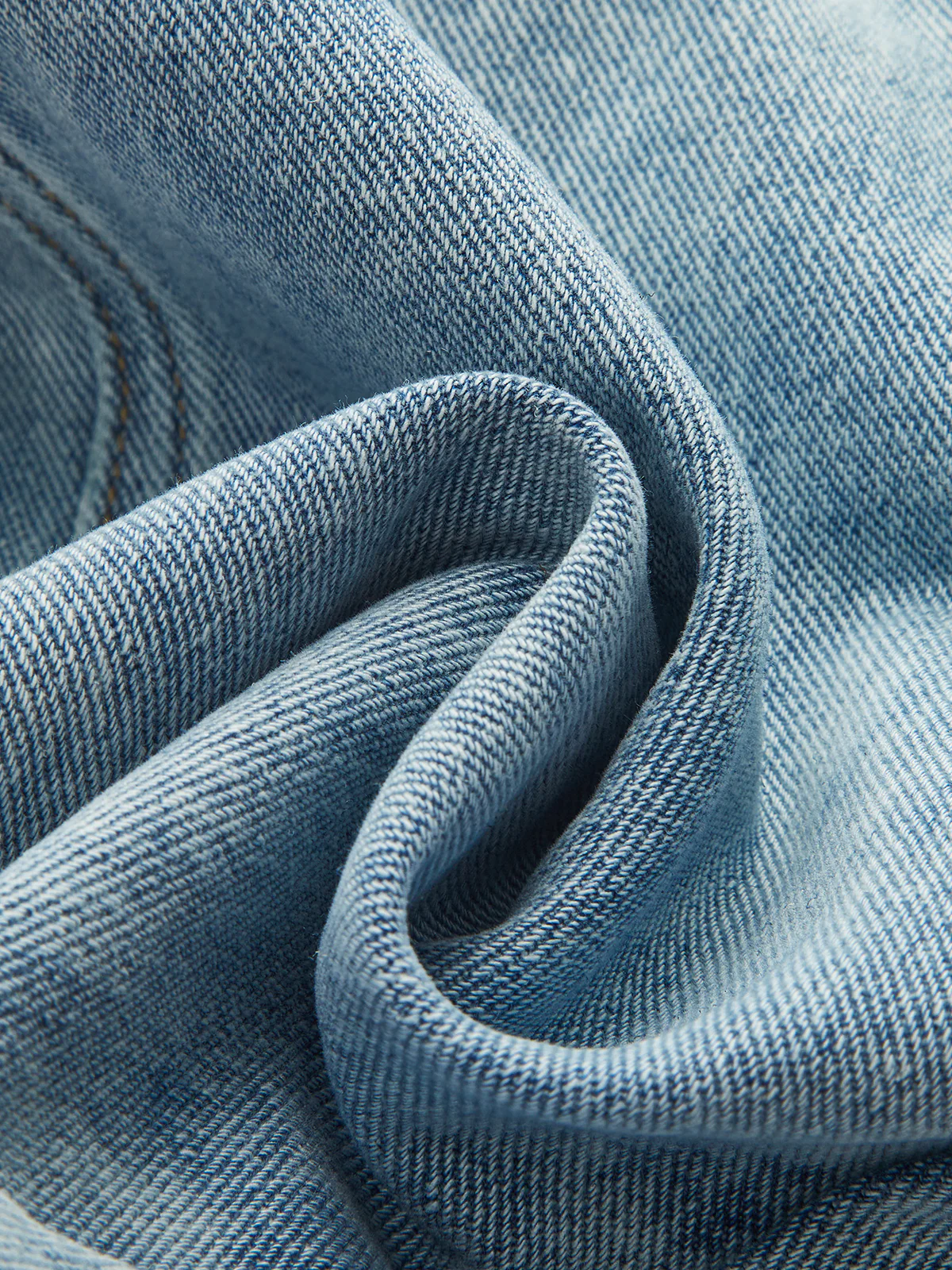 High-Waist Denim Asymmetric Curved-Leg Jeans - Image 4