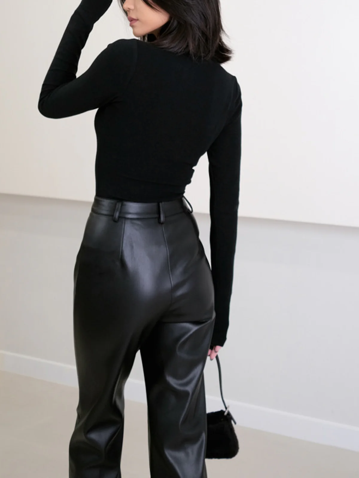High Waist Faux Leather Pants - Image 4