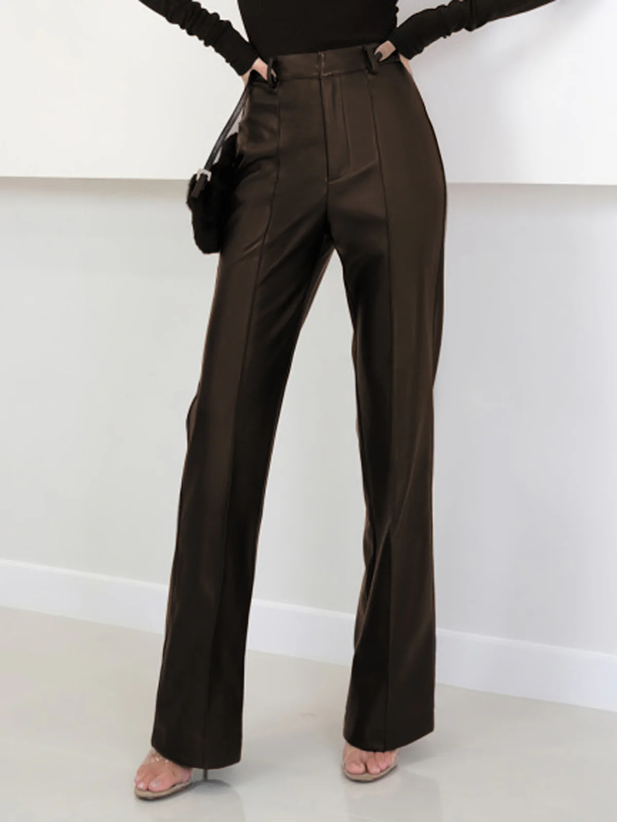 High Waist Faux Leather Pants - Image 5