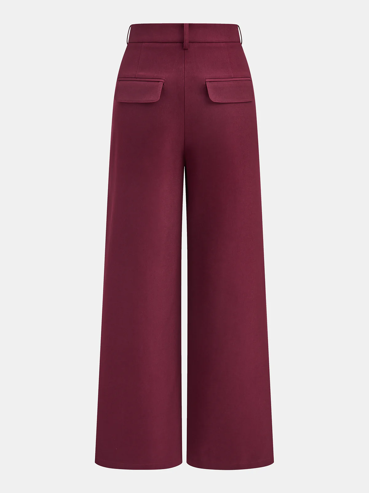 High-Waist Metal Button Pleated Wide-Leg Pants - Image 3
