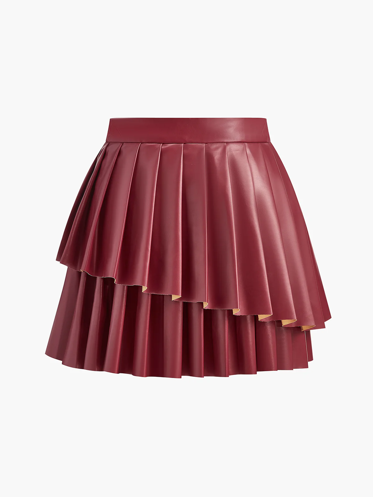 High-Waist Metal-Detail Asymmetrical Pleated Skirt - Image 4
