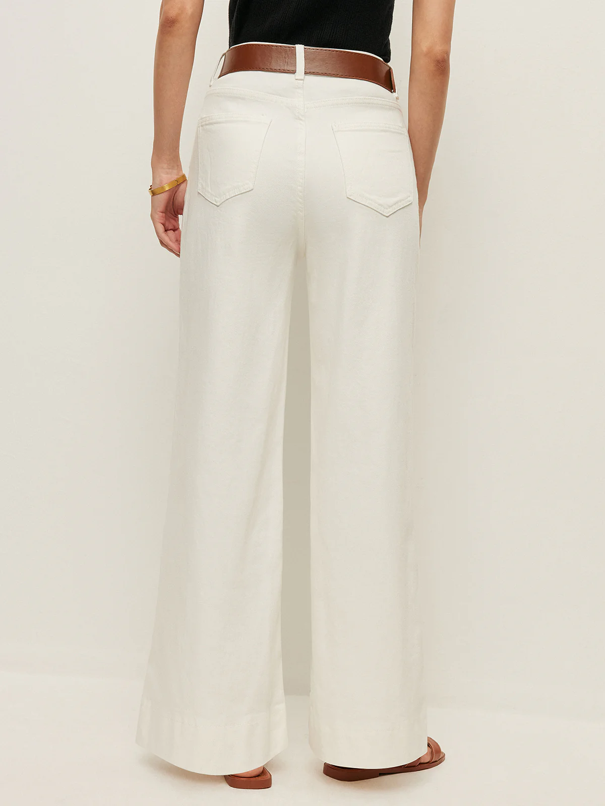 High-Waist Pants With Pockets & Belt - Image 6