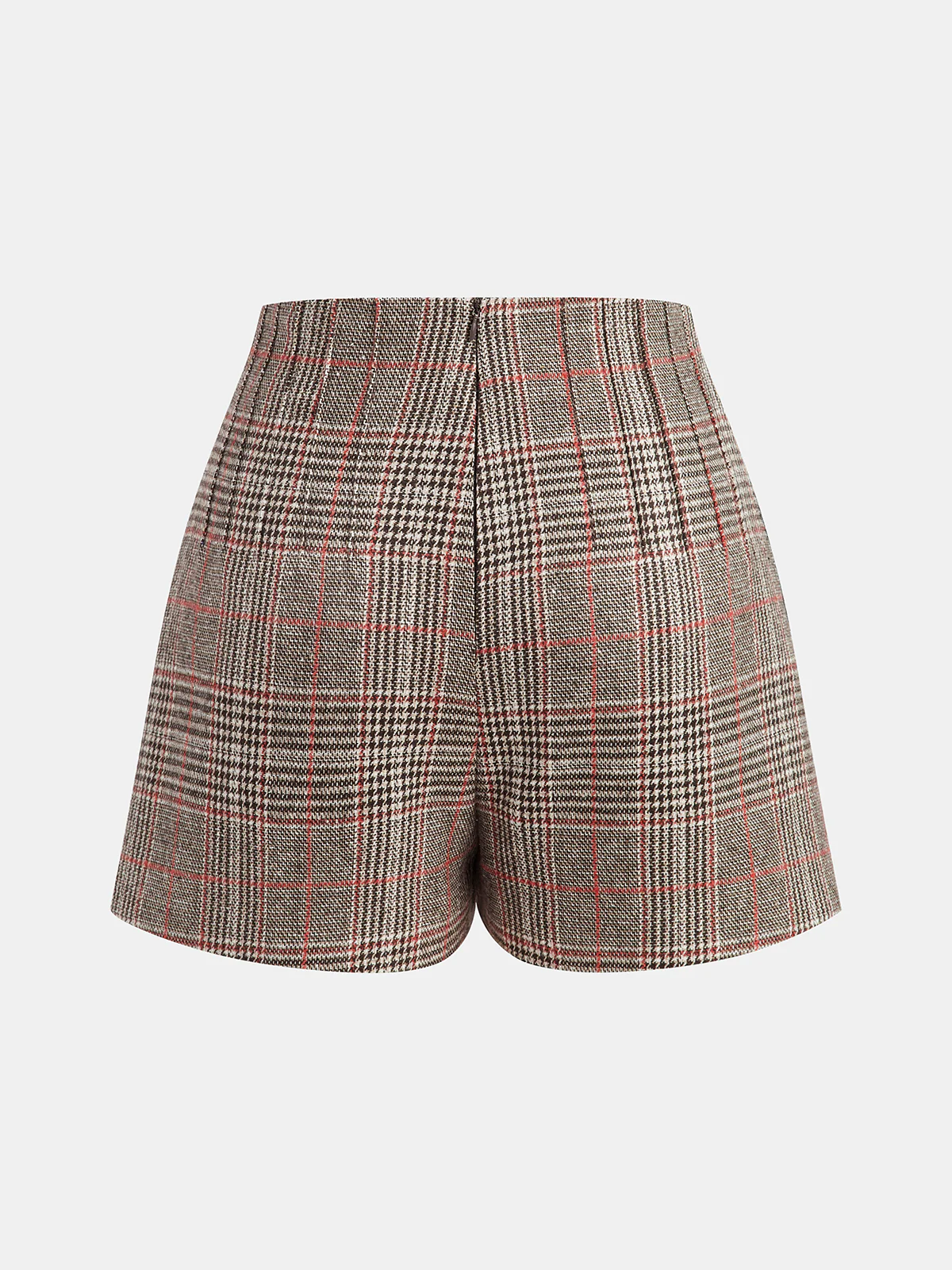 High-Waist Plaid Tweed Shorts - Image 2