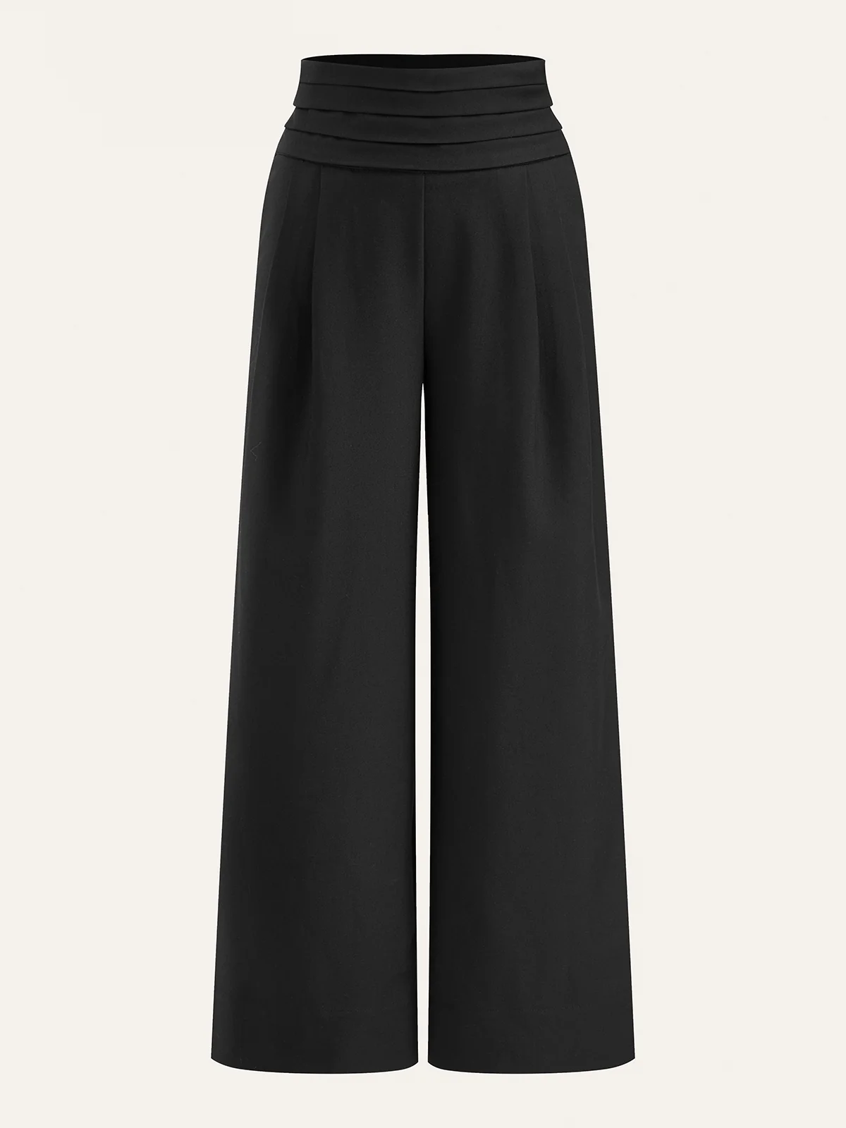 High-Waist Pleated-Waistband Wide-Leg Pants - Image 3