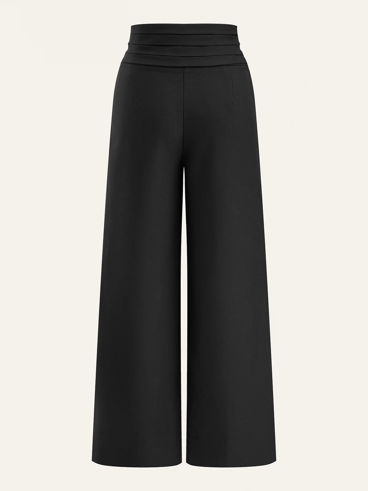 High-Waist Pleated-Waistband Wide-Leg Pants - Image 4