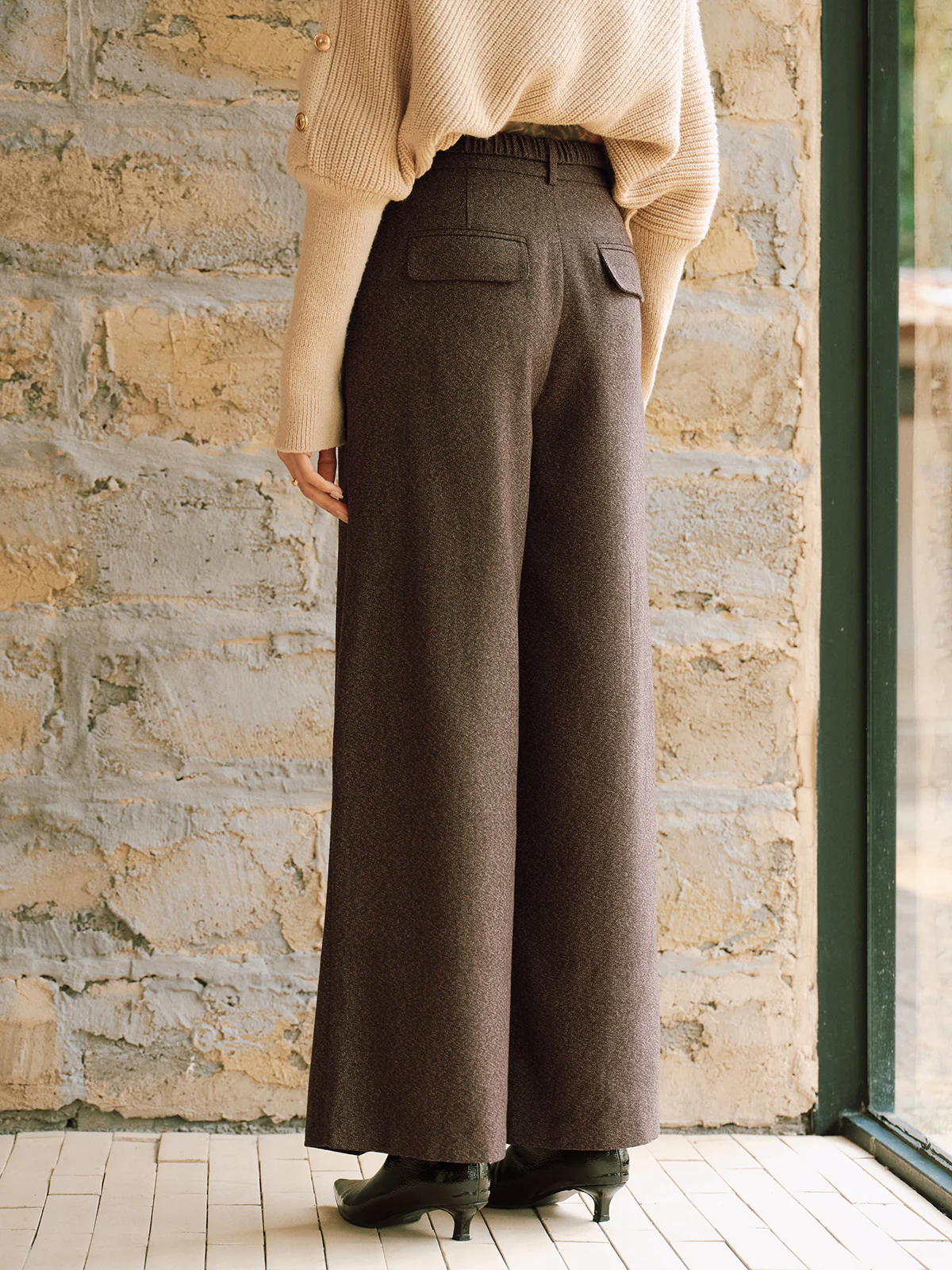 High-Waist Pleated Wide-Leg Pants - Image 5