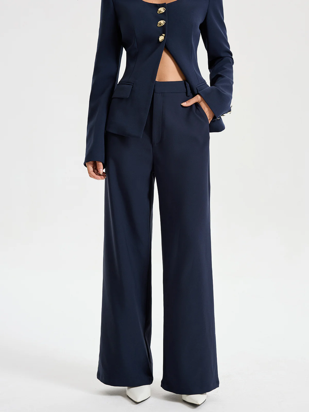 High-Waist Straight-Leg Pants - Image 4