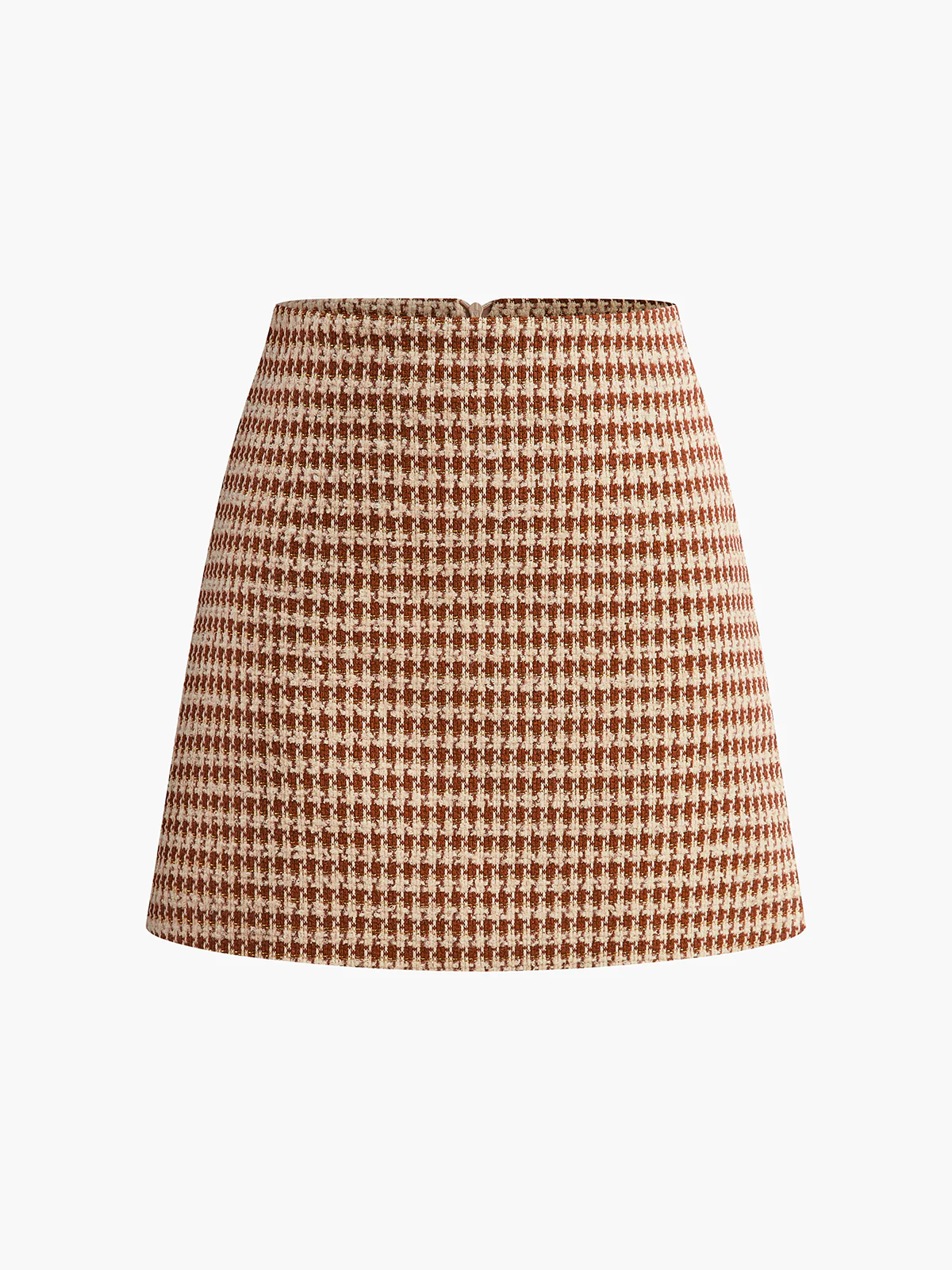 High-Waist Textured A-Line Zipper Skirt - Image 6