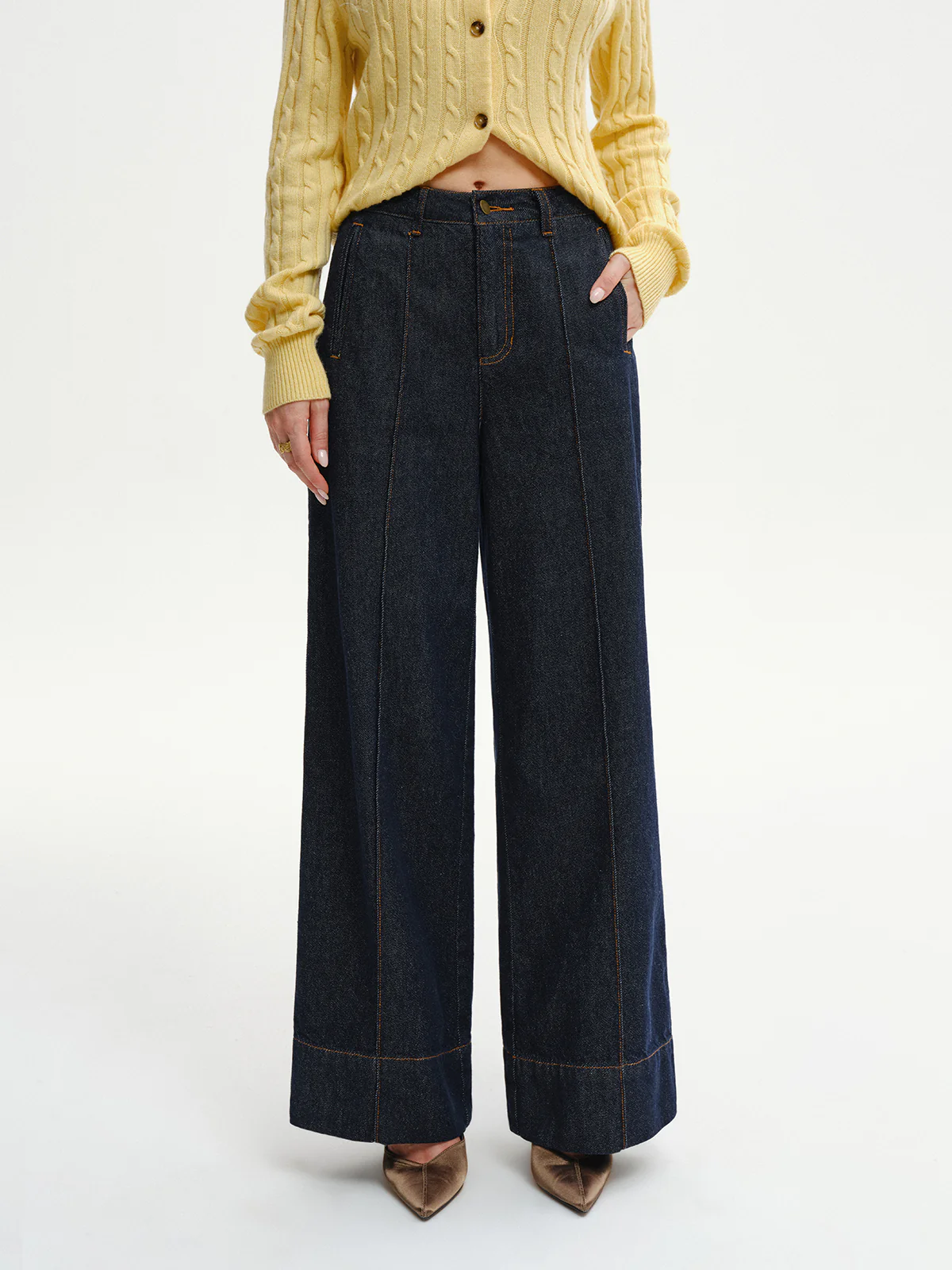 High-Waist Wide-Leg Denim Jeans - Image 2