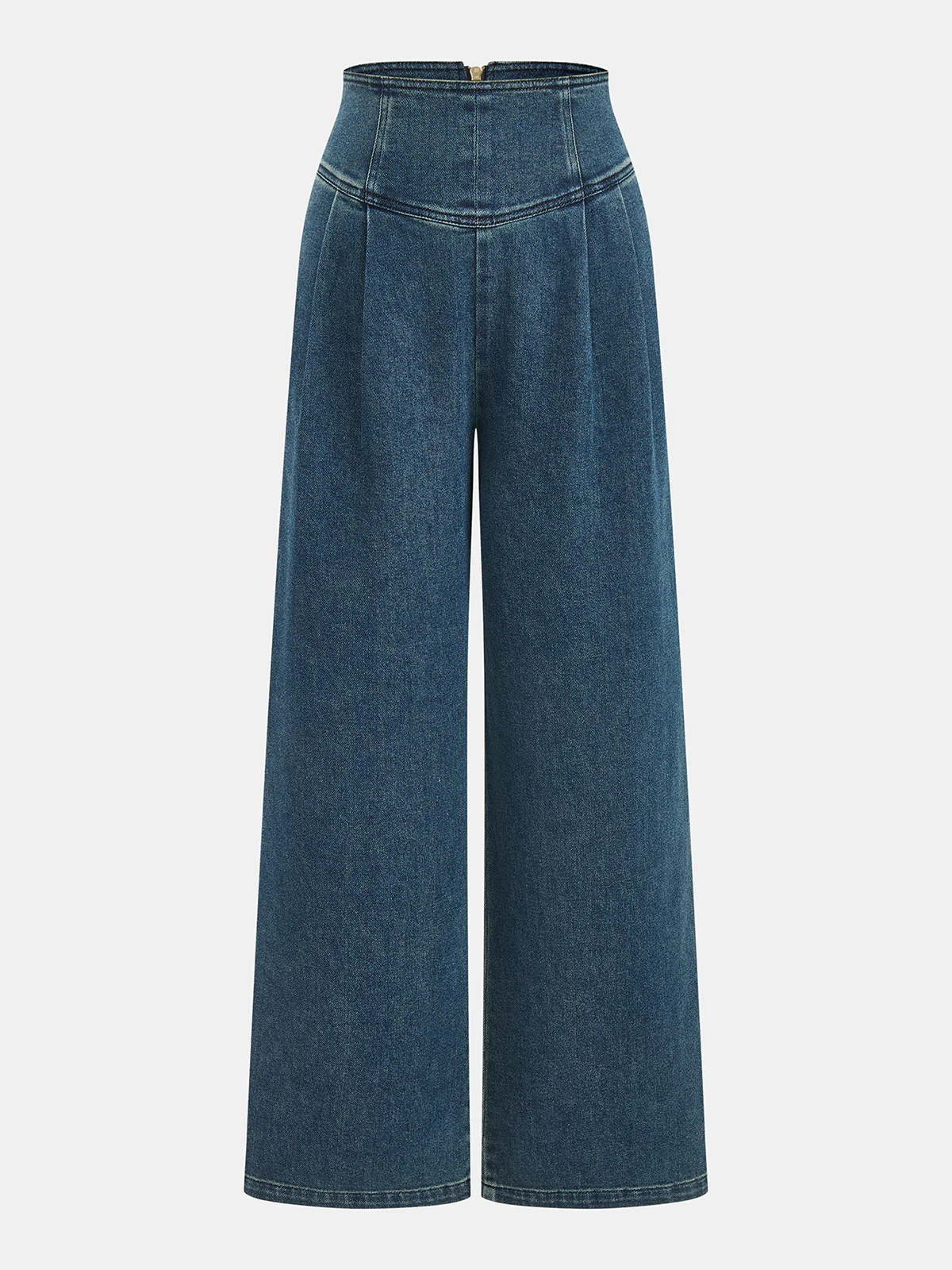 High-Waist Wide-Leg Denim Pants