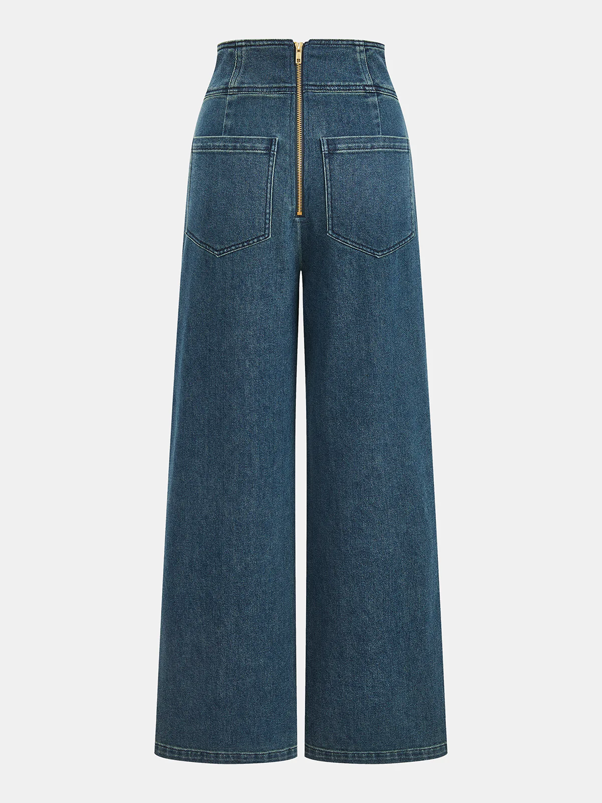 High-Waist Wide-Leg Denim Pants - Image 2