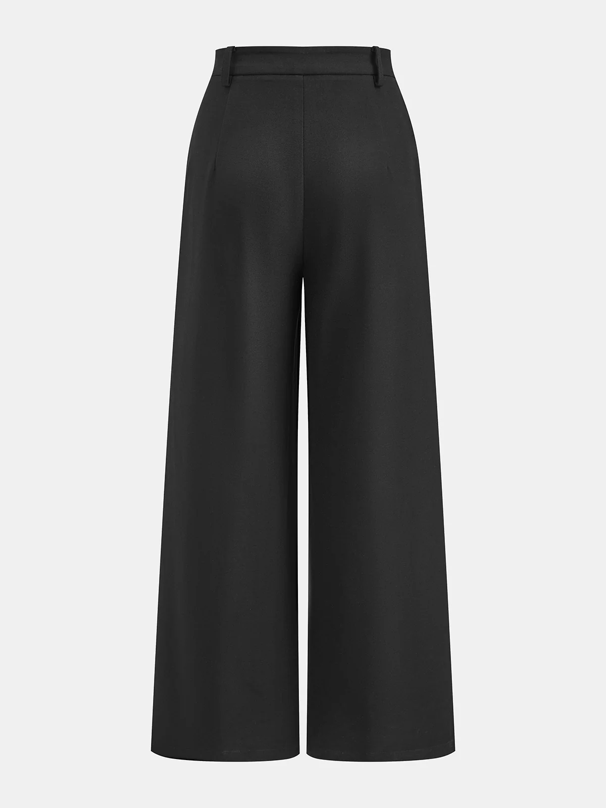 High Waisted Buckle Detail Wide Leg Pants - Image 2