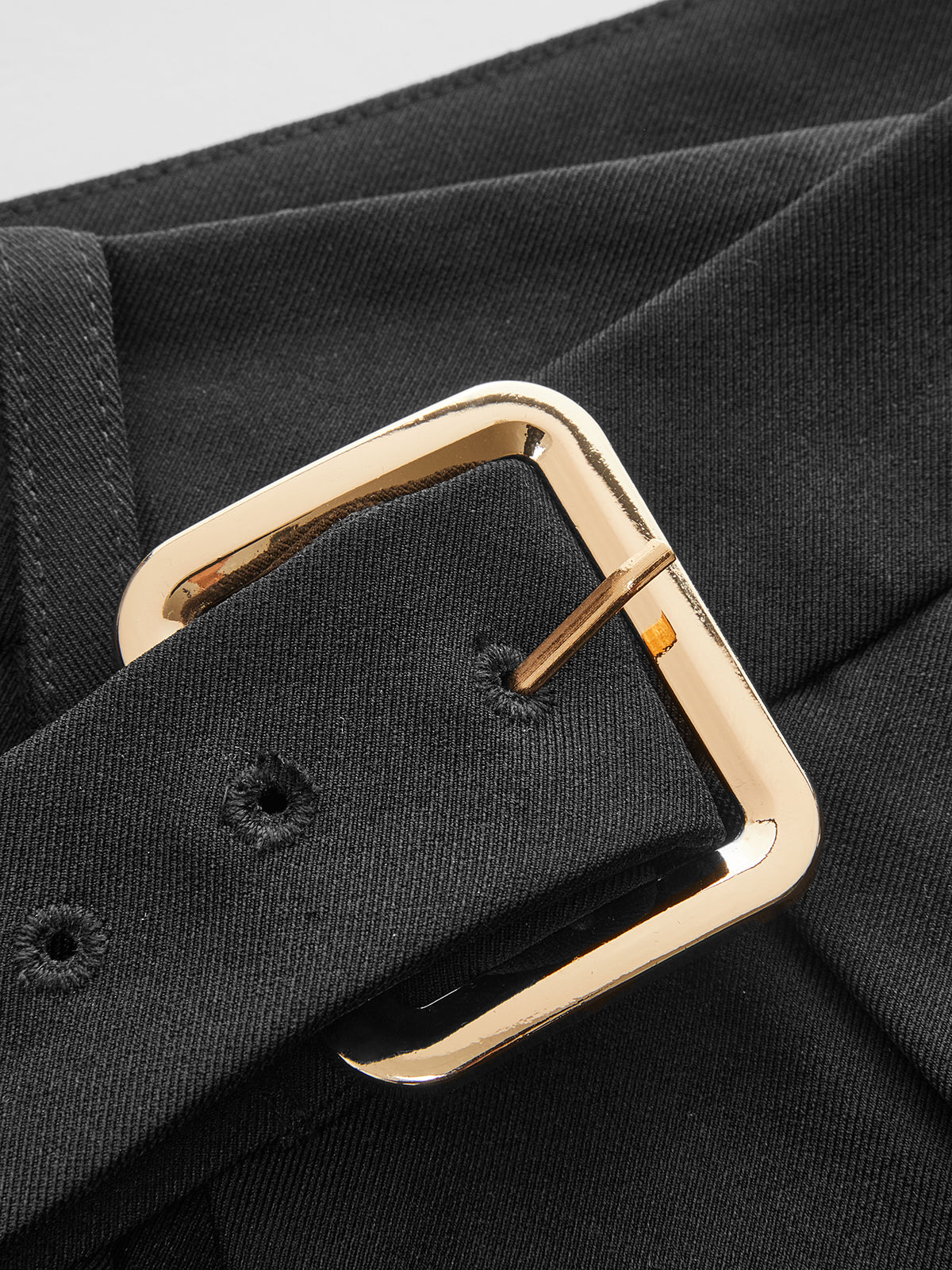 High Waisted Buckle Detail Wide Leg Pants - Image 4