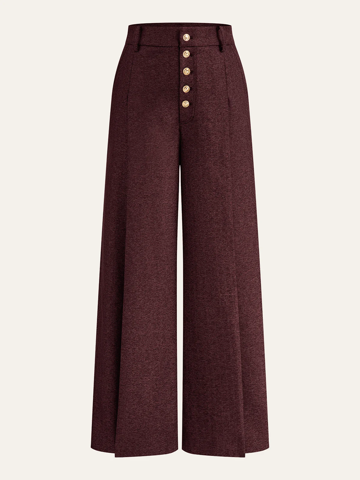 High-Waisted Button-Front Wide-Leg Pants - Image 7
