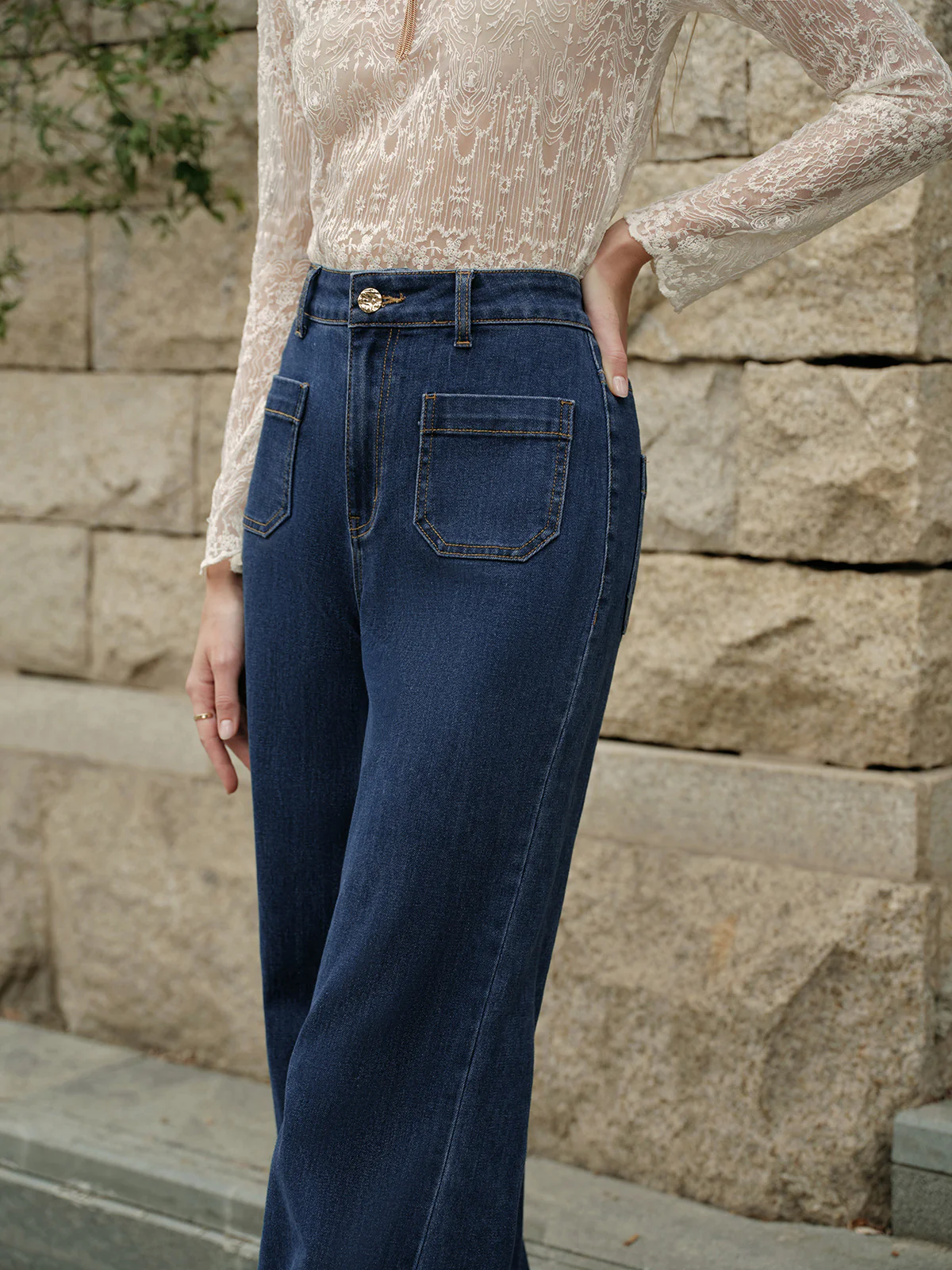High-Waisted Flared Jeans - Image 4