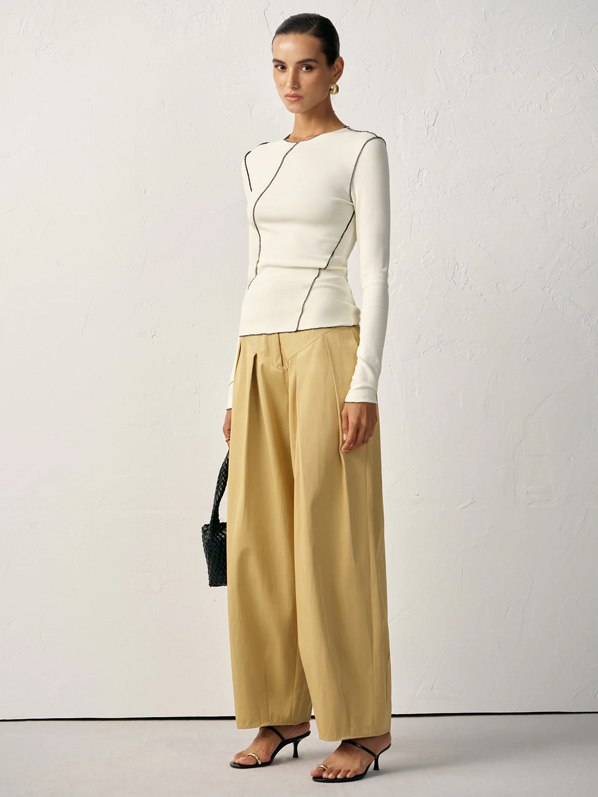 High-Waisted Pleated Wide-Leg Pants - Image 5