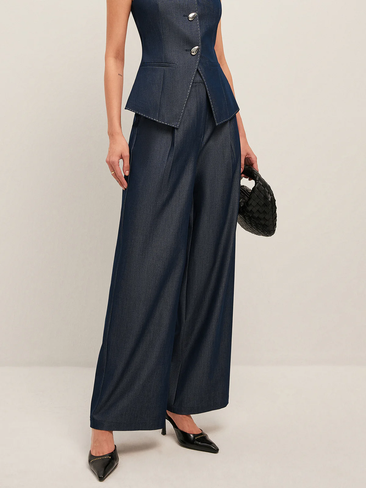 High-Waisted Pleated Wide-Leg Pants - Image 5