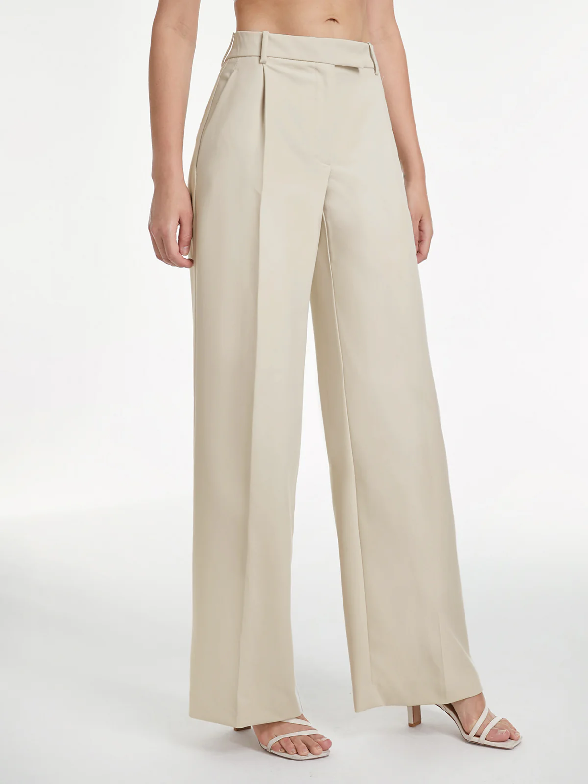 High Waisted Relaxed Fit Wide Leg Dress Pants - Image 3