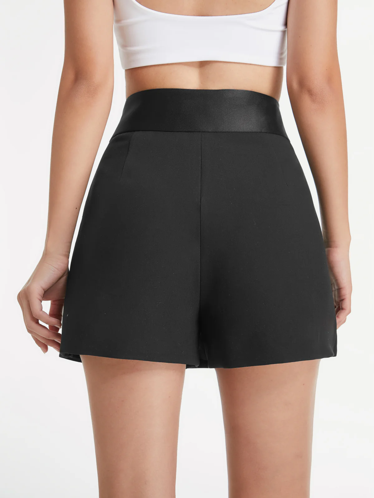 High Waisted Satin Band Mini Skort - Image 5