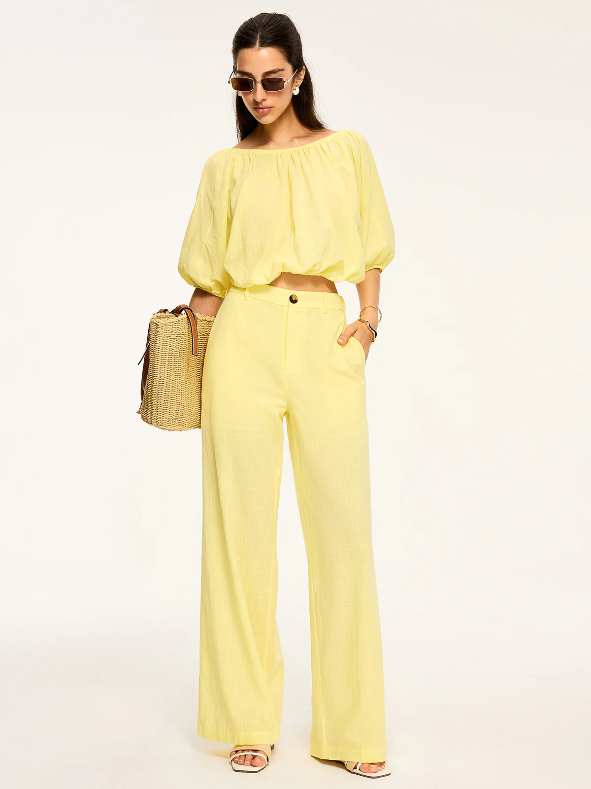 Mid-Waisted Wide-Leg Pants - Image 3