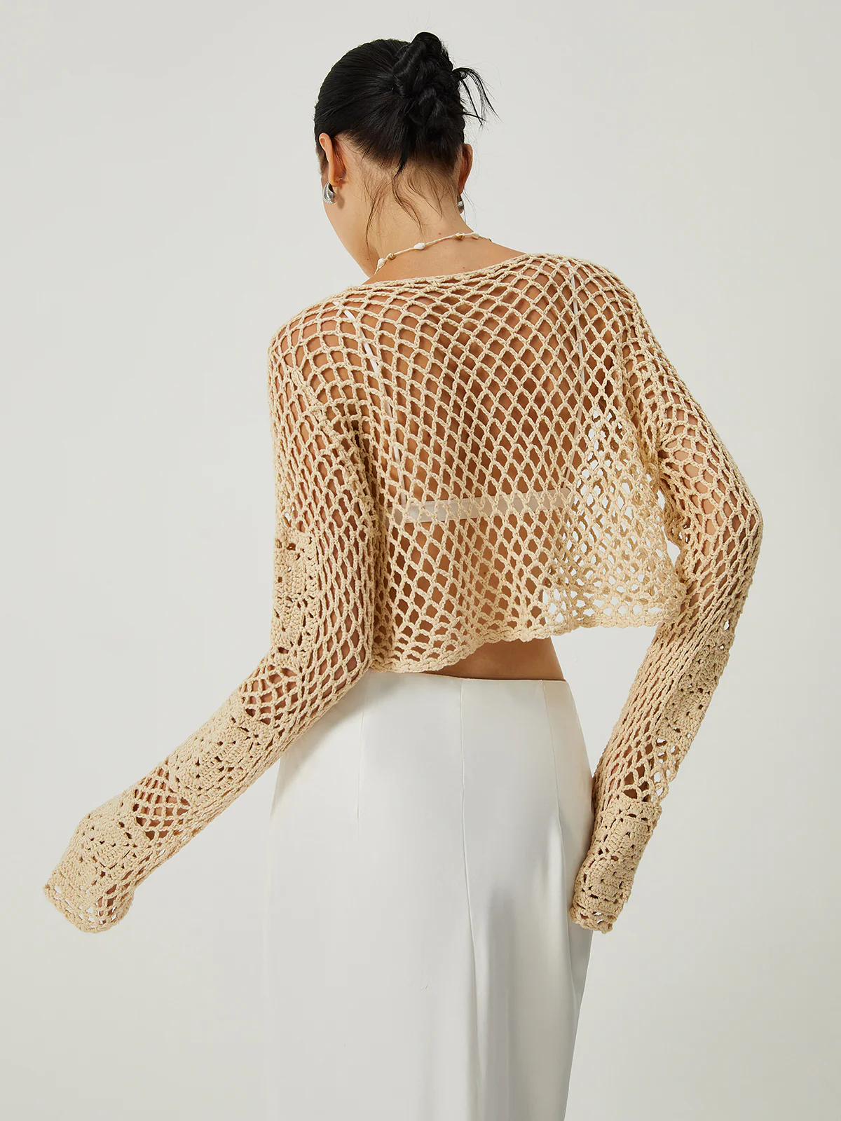 Hollow Knotted Knit Outerwear - Image 6