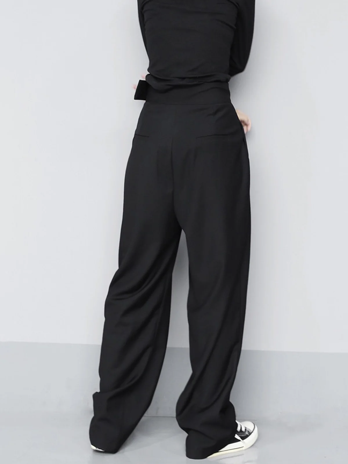Hook-and-Loop Fastener Wide Leg Velcro Pants - Image 3