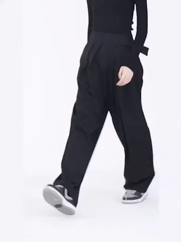 Hook-and-Loop Fastener Wide Leg Velcro Pants - Image 4