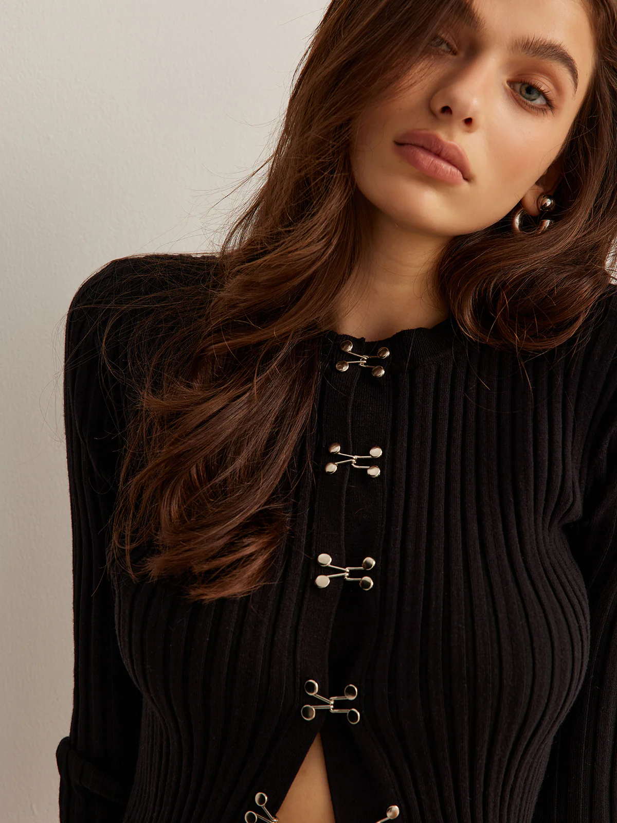 Hook Front Skinny Knit Top - Image 2