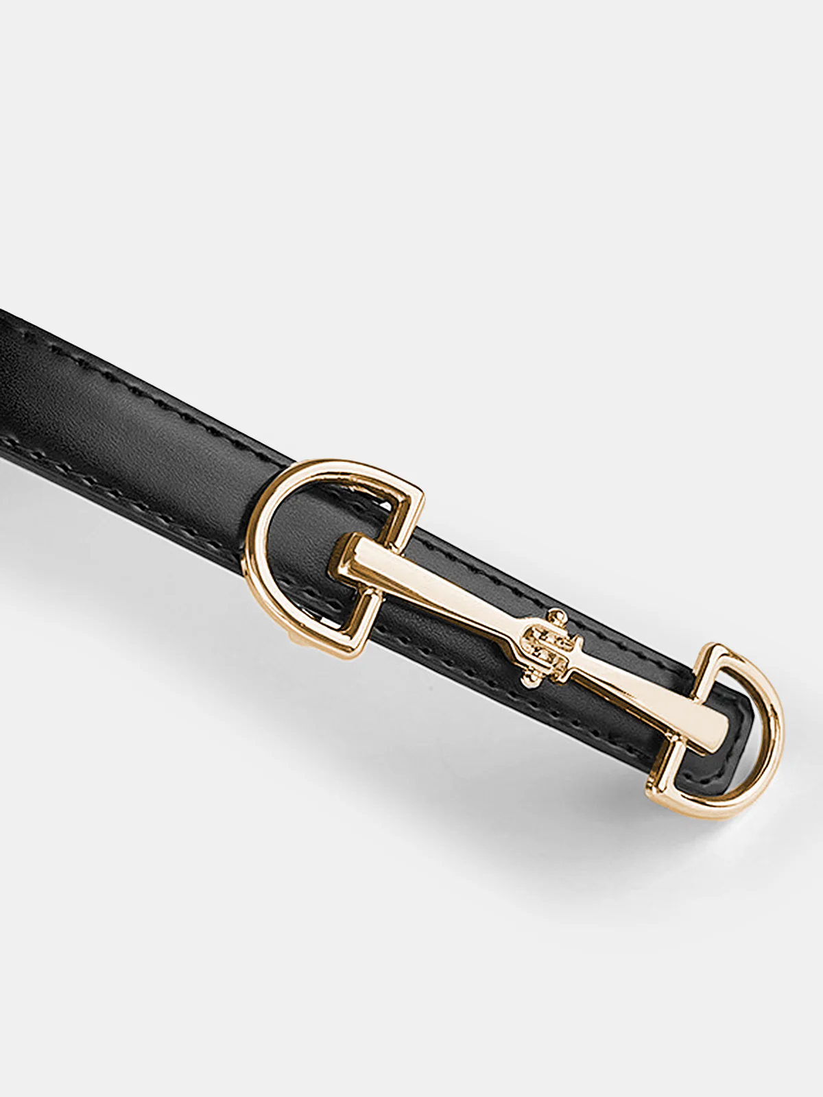 Horsebit Buckle Leather Thin Belt - Image 2