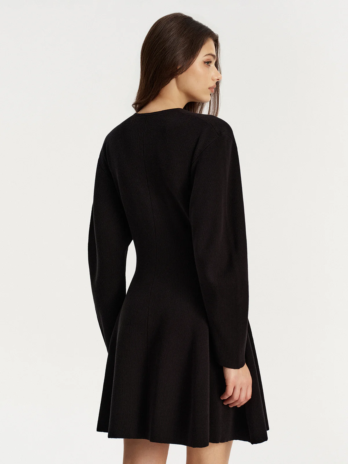 Horsebit Detail Knit Flared Dress - Image 6
