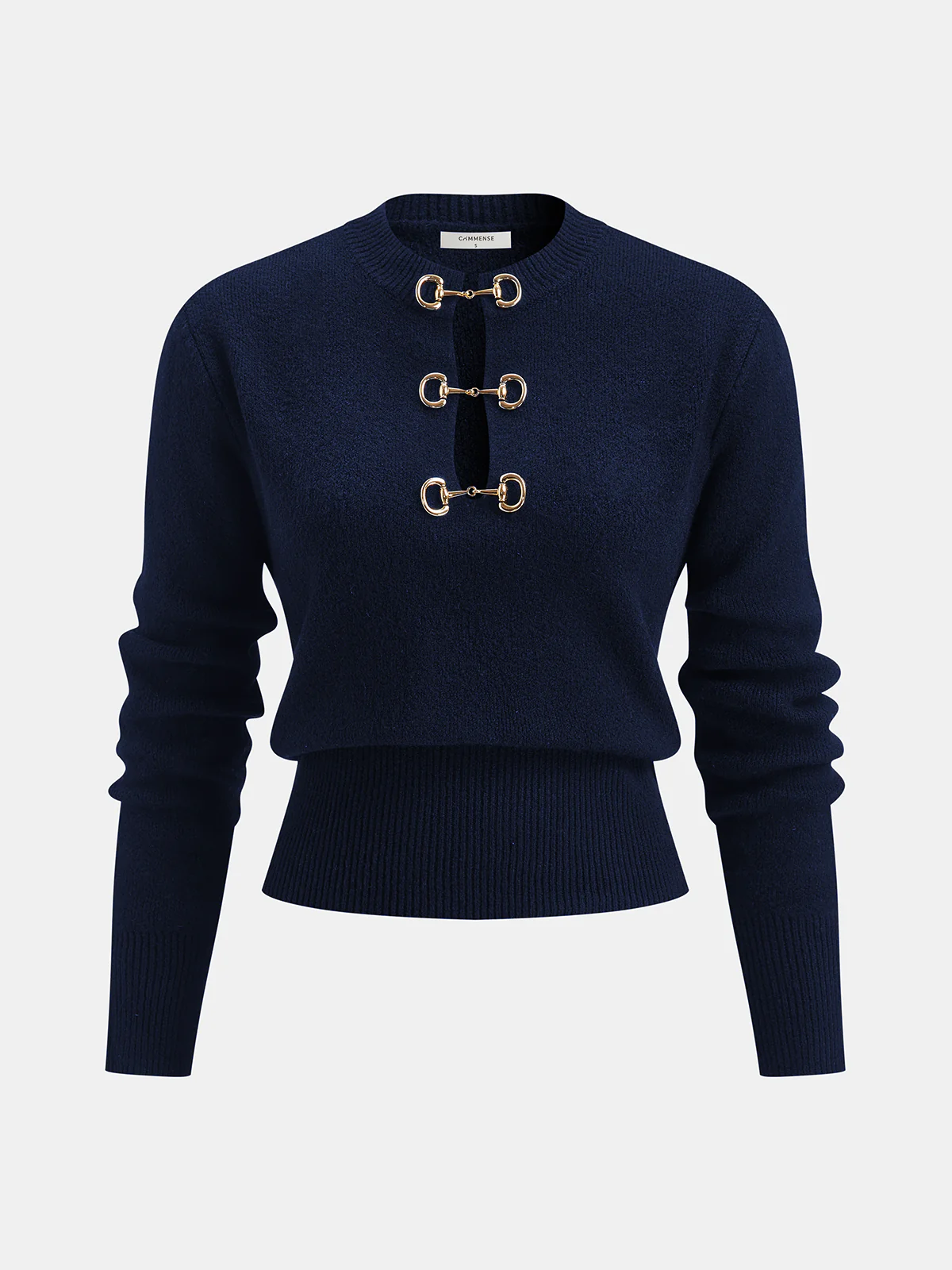 Horsebit Detail Long Sleeve Sweater - Image 8