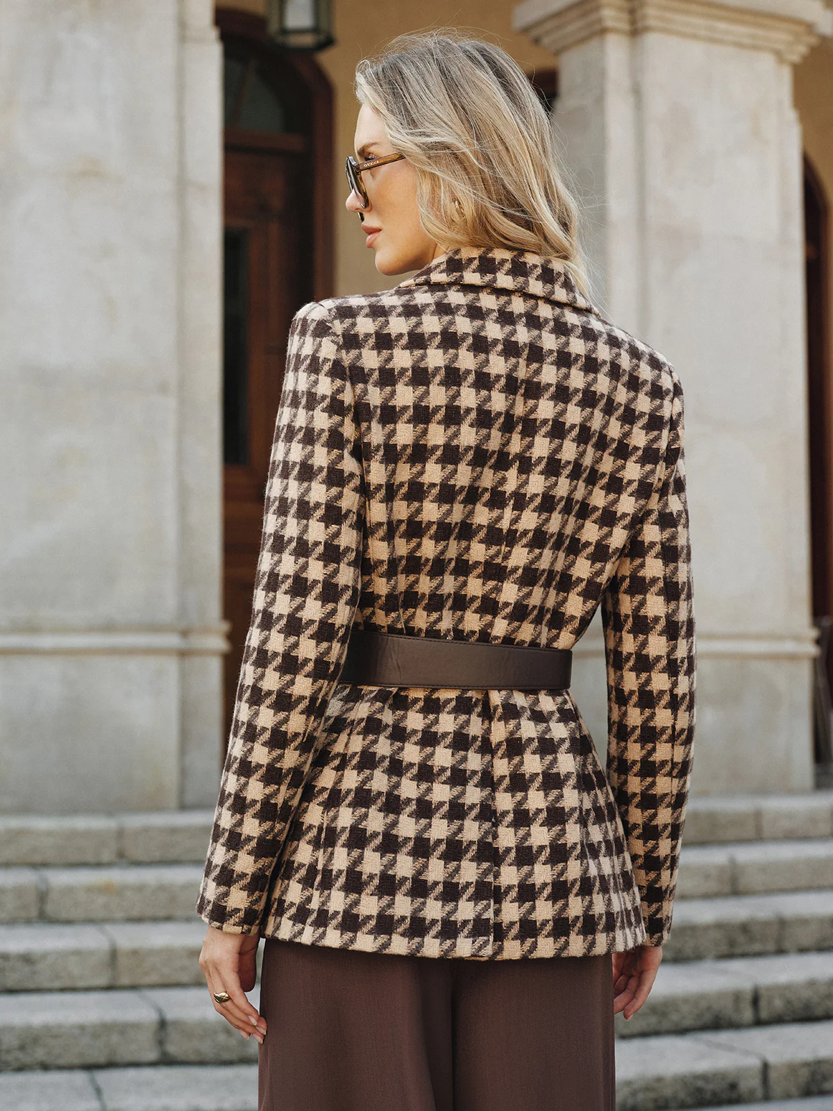 Houndstooth Belted Blazer - Image 6
