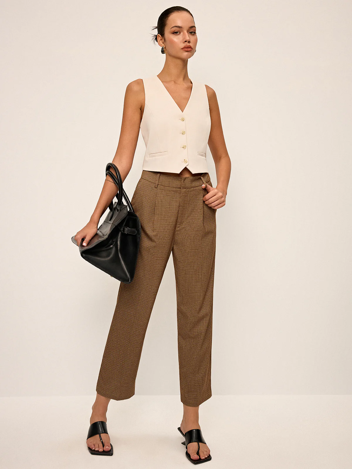 Houndstooth Cropped Pants - Image 2