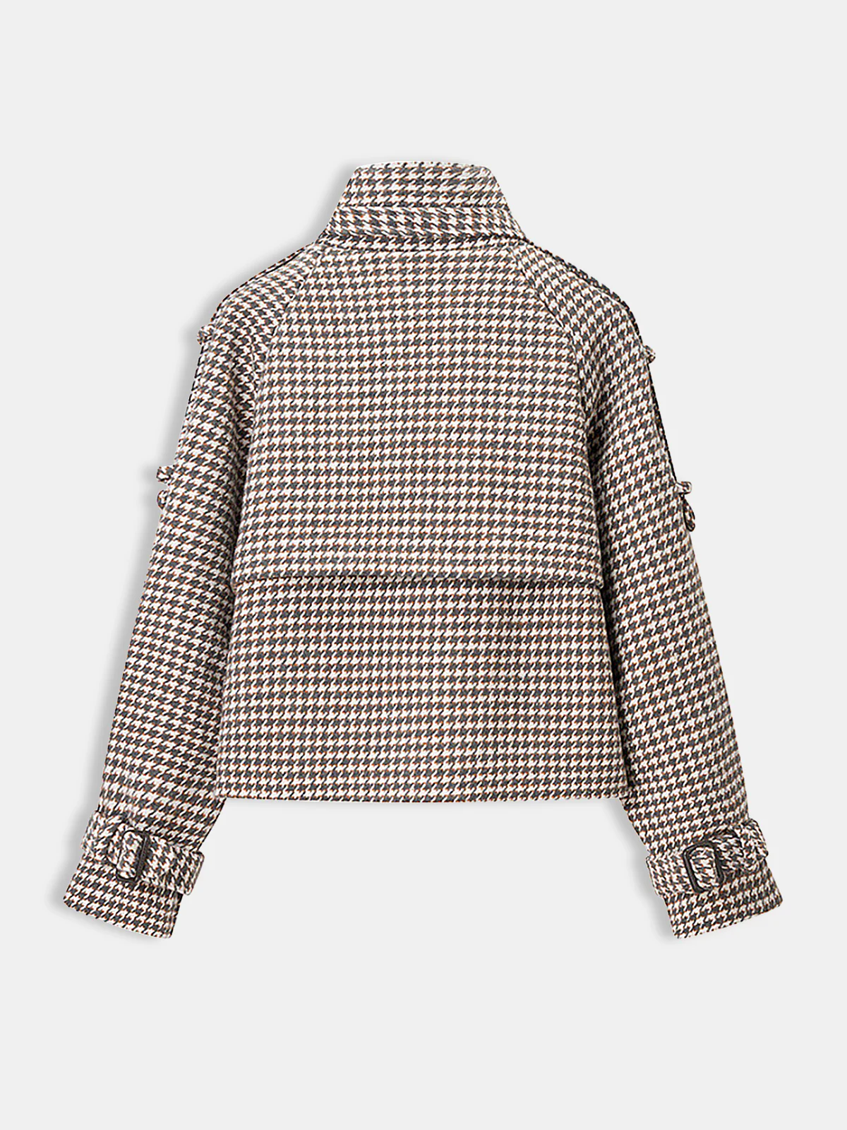 Houndstooth Double-Breasted Tweed Coat - Image 2