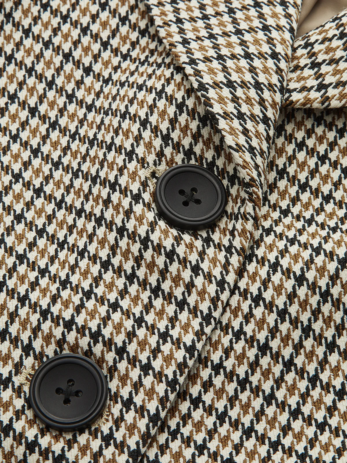 Houndstooth Puffed-Sleeve Blazer - Image 4