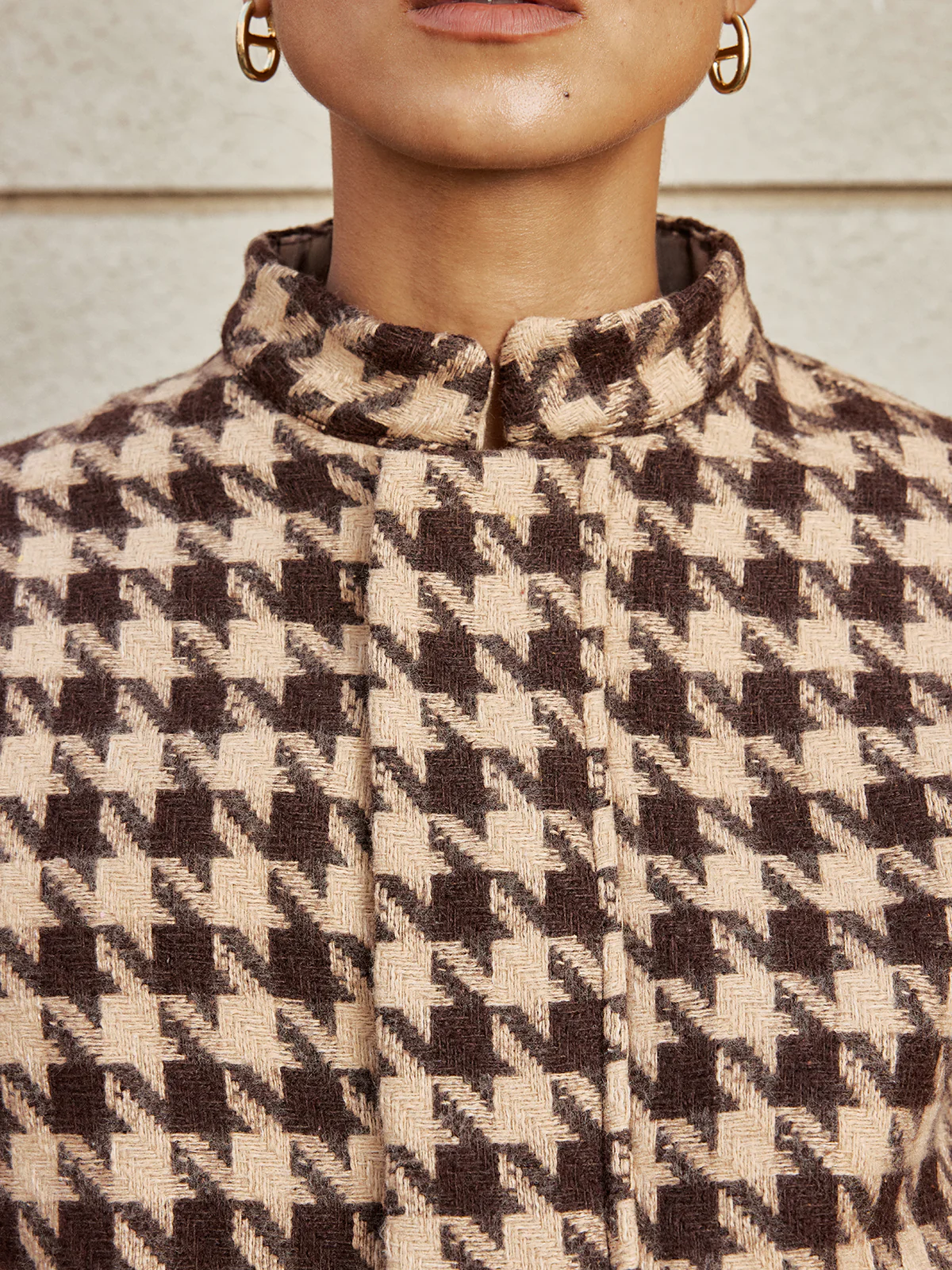 Houndstooth Stand-Collar Jacket - Image 7